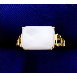 6ct White Chalcedony Ring