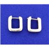 Image 1 : "U" Shaped White Gold Earrings