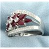 Image 2 : 18k Ruby, Diamond, and White Sapphire Fashion Ring