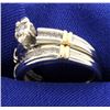 Image 2 : Vintage Diamond Engagement Ring & Wedding Band Set