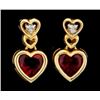 Image 1 : Heart Earrings with Lab Rubies