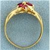 Image 4 : 3/4 ct TW Ruby and Diamond Ring