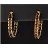 Image 1 : 1.3ct TW Garnet Hoop Earrings