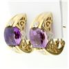 Image 2 : Large Amethyst & Diamond Earrings