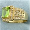 Image 2 : 2.5ct Peridot & Diamond Ring