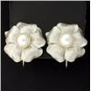 Image 1 : Clip-On Pearl Flower Earrings