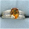 Image 1 : 1.75ct Citrine and Diamond Ring