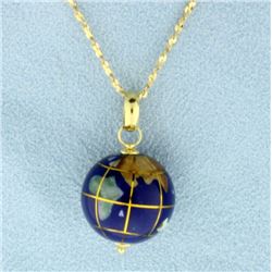Globe Pendant on 16 inch Gold Chain