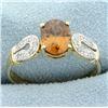 Image 1 : 1.5ct Citrine and Diamond Ring