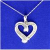 Image 1 : 1/4 ct TW Diamond Heart Pendant with Chain