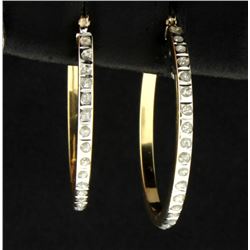 1/4 ct TW Diamond Hoop Earrings