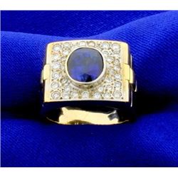 Men's 18k Sapphire and Diamond Ring