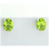 Image 1 : Oval Peridot Stud Earrings