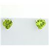 Image 1 : 1.5ct TW Peridot Heart Shaped Stud Earrings