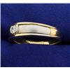 Image 2 : Men's Yellow and White Gold Two Tone Diamond Ring