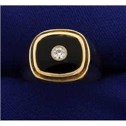 Men's Onyx and Diamond Ring