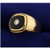 Image 2 : Men's Onyx and Diamond Ring
