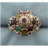Image 1 : Antique 18k Multi-Gemstone Ring