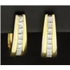 Image 1 : 1 Carat 14K Princess Cut Diamond Hoop Earrings