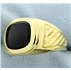 Image 2 : 18 K Yellow Gold Men's Onyx Ring