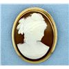 Image 1 : Cameo Pin or Pendant in 14k Gold