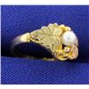Image 3 : Rose, Black, & Yellow Gold Pearl Ring