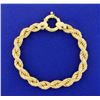 Image 1 : 7 3/4 Inch 18K Thick Rope Bracelet