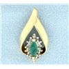 Image 1 : Emerald & Diamond Pendant