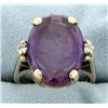 Image 1 : Amethyst Cameo and Diamond Signet Ring