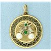 Image 1 : Emerald & Pearls Bells Christmas Holiday Pendant