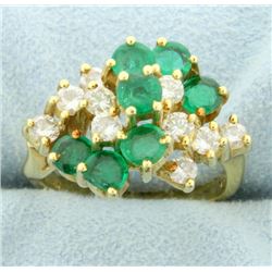 18k Natural Emerald & Diamond Ring