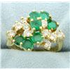Image 1 : 18k Natural Emerald & Diamond Ring