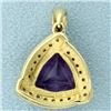 Image 2 : 6 ct Amethyst & Diamond Pendant
