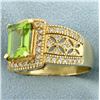 Image 2 : 2.5ct Peridot & Diamond Ring