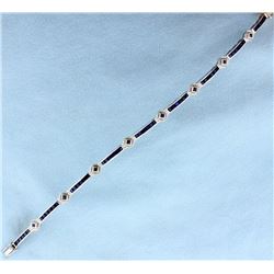 5ct TW Sapphire and Diamond Bracelet