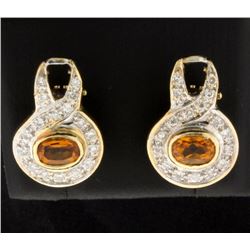 Citrine & Diamond Earrings