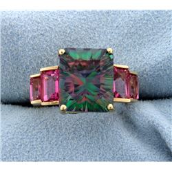Mystic Topaz & Pink Quartz Ring