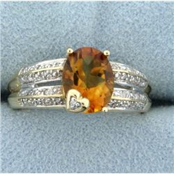 1.75ct Citrine and Diamond Ring