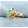 Image 2 : Natural Emerald & Diamond Ring