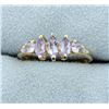 Image 1 : 1ct TW Synthetic Tanzanite and Natural Diamond Ring
