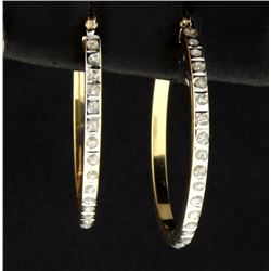 1/4 ct TW Diamond Hoop Earrings