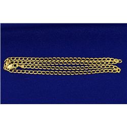 Italian Made 16 1/4 Inch Cuban Flat Link Chain