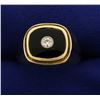 Image 1 : Men's Onyx and Diamond Ring