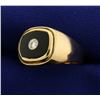Image 2 : Men's Onyx and Diamond Ring