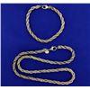 Image 1 : Heavy Rope Style Neck Chain and Bracelet Set
