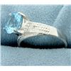 Image 2 : Huge Blue Topaz Ring with Diamonds