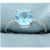 Image 1 : Large 1.6ct Blue Topaz Ring with Diamonds