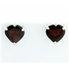 Image 1 : Large Garnet Heart Earrings