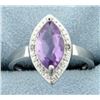 Image 1 : 1.6ct Marquise Amethyst Statement Ring