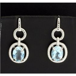 Sky Blue Topaz and Diamond Earrings